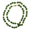 Image 3 : Vintage 29" Round Nephrite Jade Bead Strand Necklace w/ 14k Gold Balls & Clasp