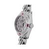 Image 3 : Rolex Ladies Stainless Steel Slate Gray Diamond And Ruby Date Wristwatch 26MM