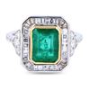 Image 1 : 2.53 ctw Emerald and 0.83 ctw Diamond 18K White and Yellow Gold Ring