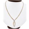 Image 1 : 14k Tri Color Gold Reversible Flat Textured Snake Link Chevron V Chain Necklace