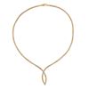 Image 3 : 14k Tri Color Gold Reversible Flat Textured Snake Link Chevron V Chain Necklace