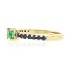 Image 4 : New 14k Gold Colombian Emerald & Sapphire Sideways Engagement Stack Band Ring