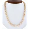Image 1 : Vintage 16.5" 8.5mm Angel Skin Bead Coral Strand Necklace w/ 14k Gold Clasp