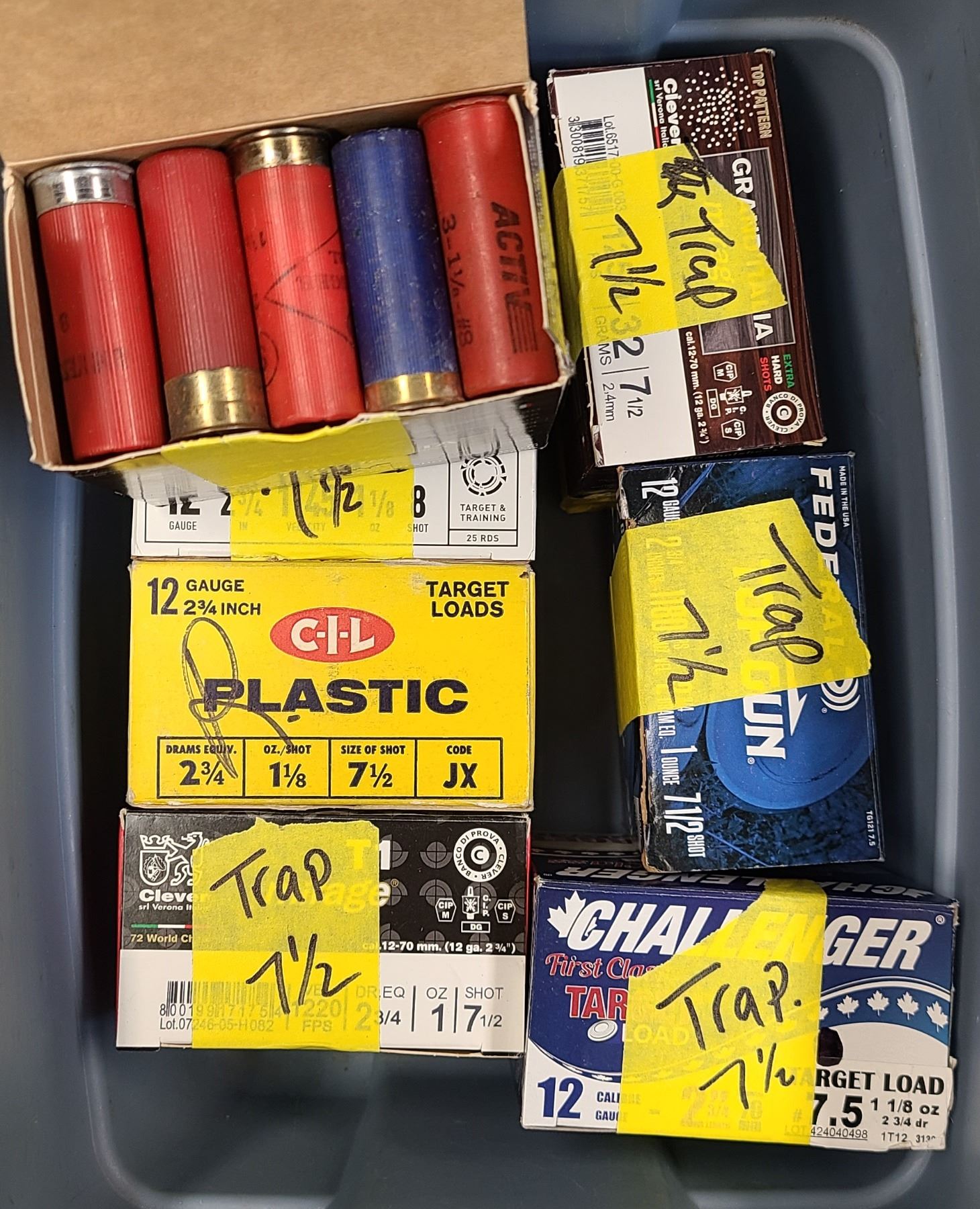 12 ga Mixed Lot Trap 7 1/2 Shot Lead Shotgun Shells 200 Rds