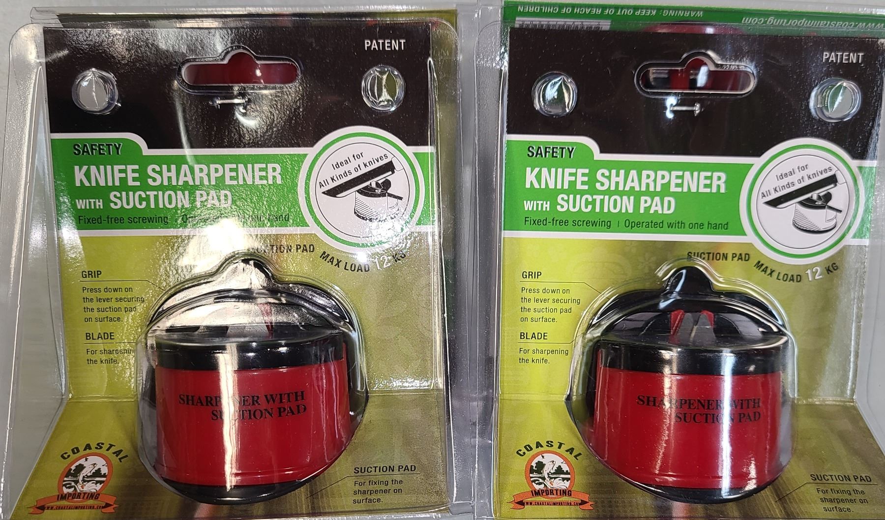 Knife Sharpner c/w Suction Cup x 2 - NEW - Made in Taiwan