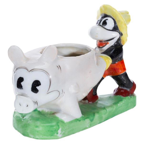 A Flip The Frog with Pig Ceramic Planter.