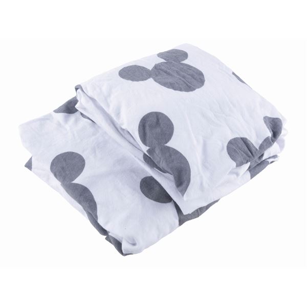 A Walt Disney World Mickey Mouse Crib Sheet.