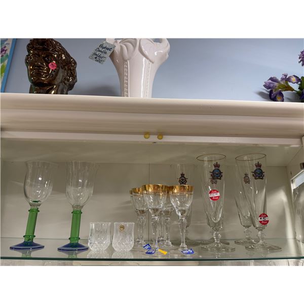 Assorted drinking glasses