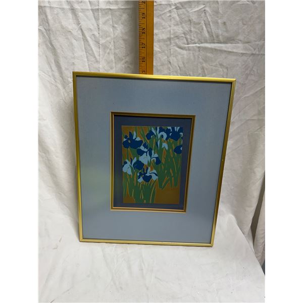 Hand silk screened irises