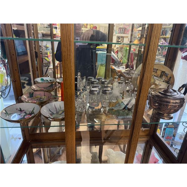 Salt and pepper, teapot, and other bowls and decor