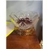 Image 1 : Crystal bowl and brass stand