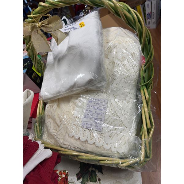 Basket and table linens