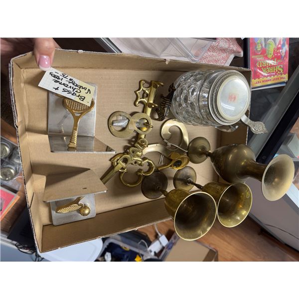 Brass, decor, bookends, and Stein