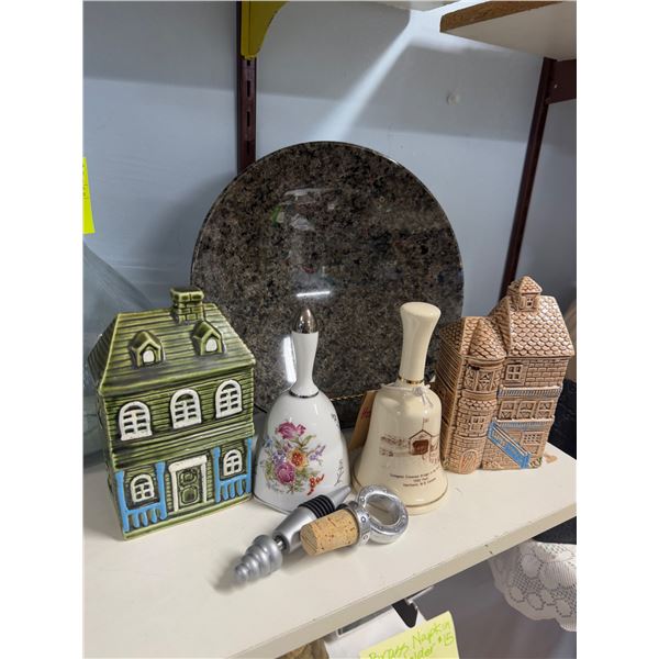 Home decor, bells, wine, stoppers, etc.