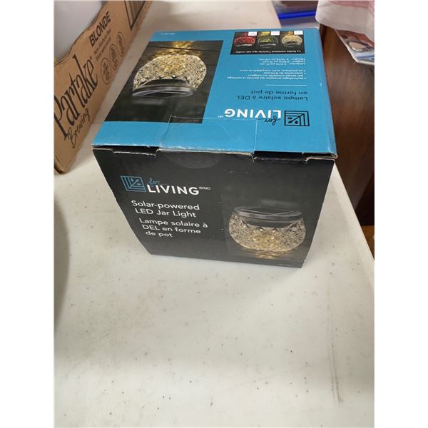 Solar powered LED jar light