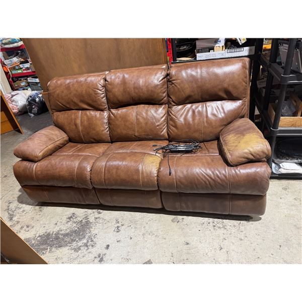 Power leather recliner