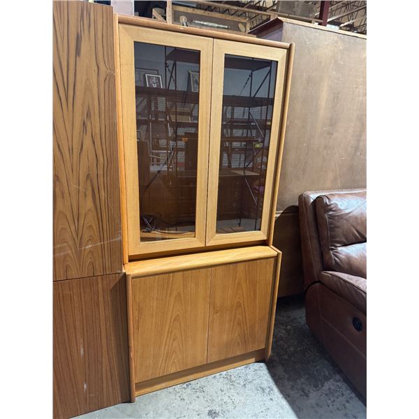 Light up display cabinet two piece need shelves measures 33 1/2" x 18" x 71 1/2" tall