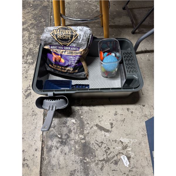 Cat litter, box, etc.