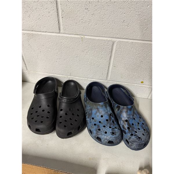 2 pairs, crocs/dawgs size 11