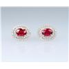 Brilliant Ruby and Diamond Earrings featuring