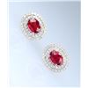Image 3 : Brilliant Ruby and Diamond Earrings featuring