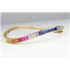 Vibrant Multi-Color Sapphire Bangle Bracelet