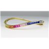 Image 2 : Vibrant Multi-Color Sapphire Bangle Bracelet