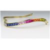 Image 3 : Vibrant Multi-Color Sapphire Bangle Bracelet