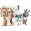 Image 2 : Lot of 10 Large Kachinas and a Headdress.