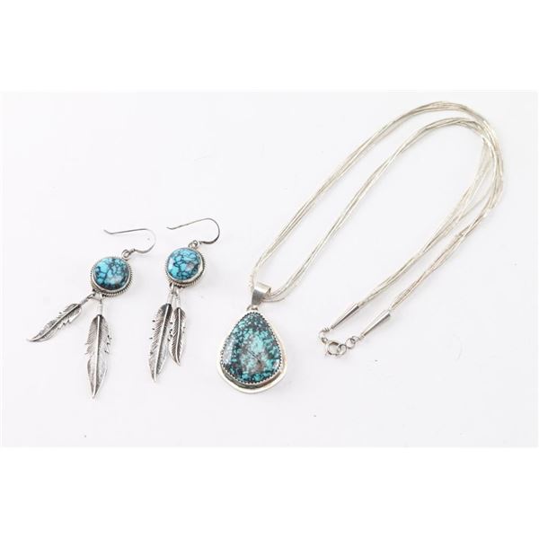 Navajo Spiderweb Turquoise set