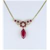 Image 3 : Beautiful Ruby and Diamond Necklace featuring