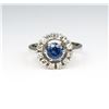 Image 3 : Beautiful Halo Style Blue Sapphire and Diamond