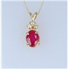 Image 1 : Gorgeous Vivid Red Ruby and Diamond Pendant