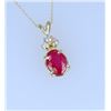 Image 2 : Gorgeous Vivid Red Ruby and Diamond Pendant
