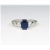 Lovely Platinum Blue Sapphire and Diamond Ring