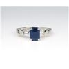 Image 2 : Lovely Platinum Blue Sapphire and Diamond Ring