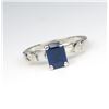 Image 3 : Lovely Platinum Blue Sapphire and Diamond Ring