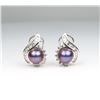 Image 2 : Elegant Black Pearl and Diamond Earrings