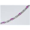 Image 3 : Classic Pink Sapphire and Diamond Bracelet