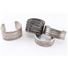 Image 2 : Lot of 4 Native American Sterling Cuffs.