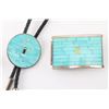 Image 2 : Zuni Turquoise Bolo and Buckle Set.