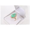 Image 2 : Natural Emerald & Diamond Ring.