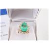 Image 5 : Natural Emerald & Diamond Ring.