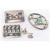 Image 2 : Lot of 5 Belt Buckles and 1 Set of Cuff Links