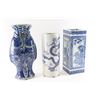 Image 2 : Collection of 3 Vintage Blue/White Asian Vases.