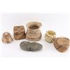 Image 1 : Lot of 4 Baskets & Stone Tool