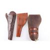 Image 2 : 3 Tooled Leather Holsters & Butt Plates.