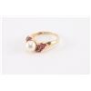 Image 3 : Ladies Pearl & Spinel Ring