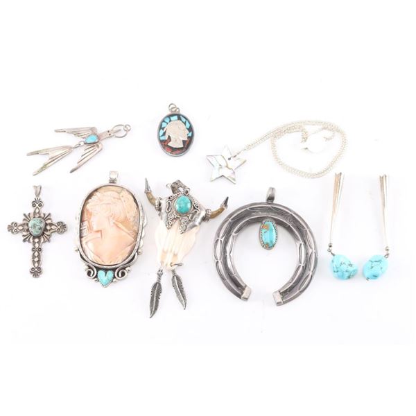Lot of 9 Native American and Other Pendants