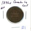 Image 1 : 1876H  Canada Large Cent